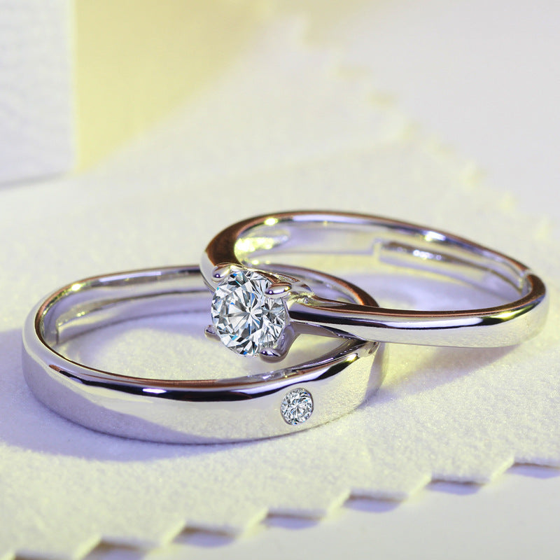 Moissanite Wedding Ring Set for Women, Sparkling Couple Engagement Jewelry by Max Store