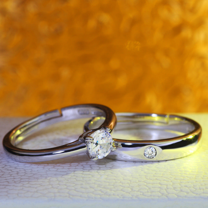 Moissanite Wedding Ring Set for Women, Sparkling Couple Engagement Jewelry by Max Store