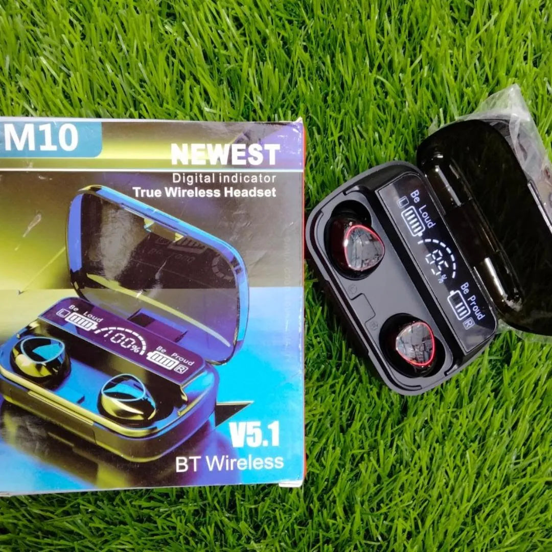 M10 Wireless Earbuds Bluetooth 5.1 Touch Control LED Power Display by Max Store
