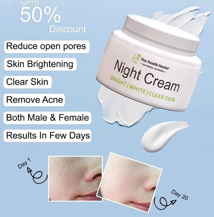 Night Cream Whitening Brightening for All Skin Types