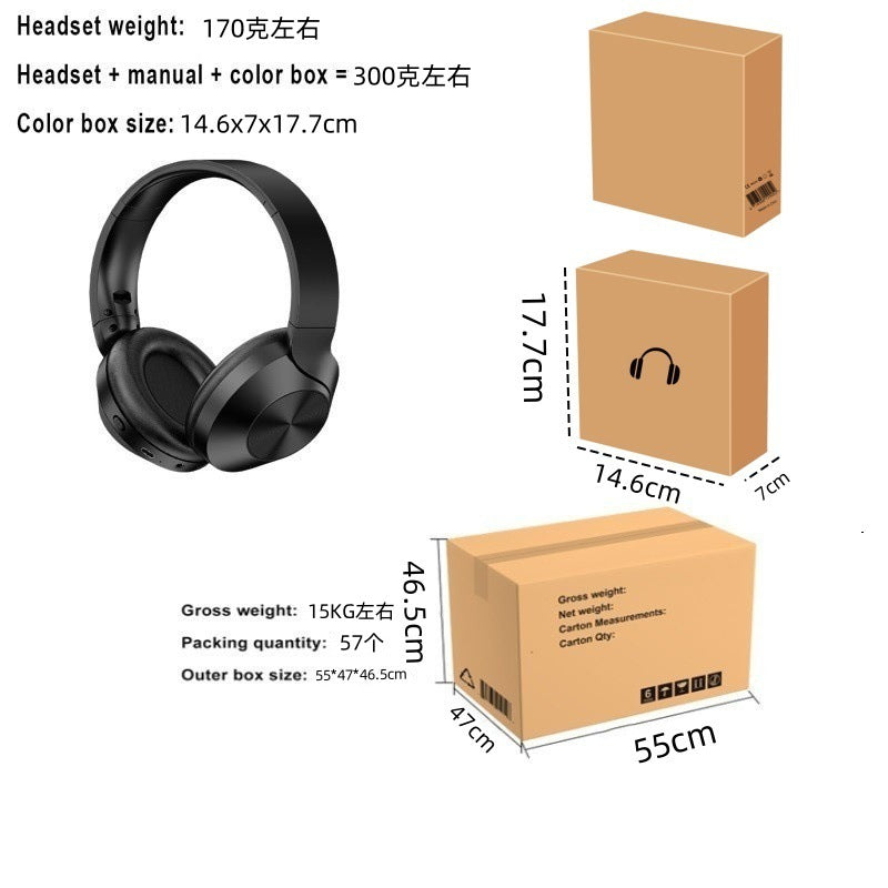 Black Bluetooth 5.0 Headset with Subwoofer & IPX5 Waterproof by Max Store