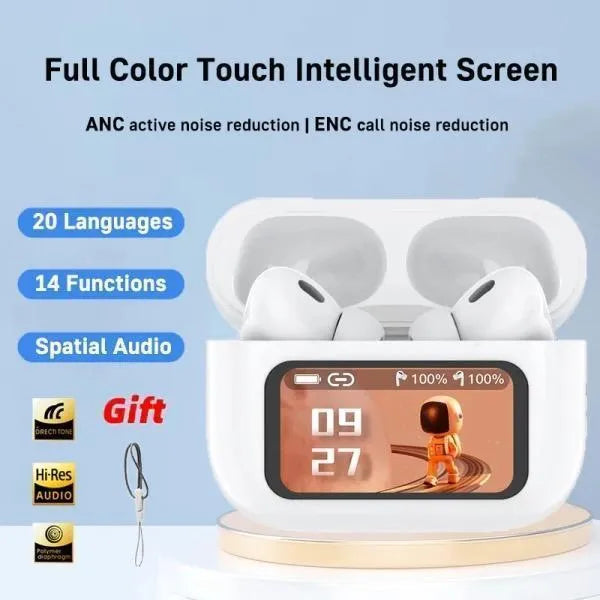 Premium Wireless Earbuds ANC ENC Spatial Audio 20 Languages by Max Store