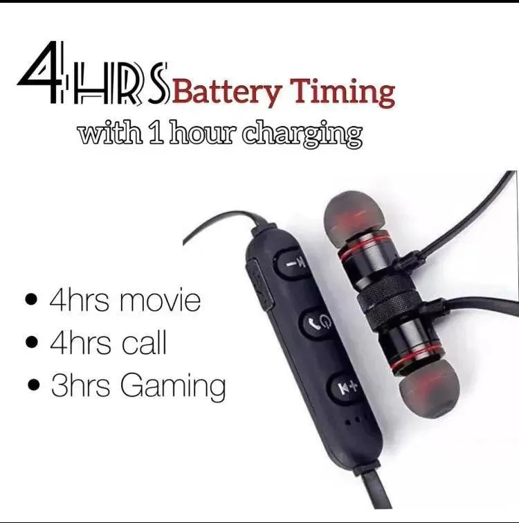 Wireless Neckband Bluetooth 5.3 Handsfree with Red Light by Max Store