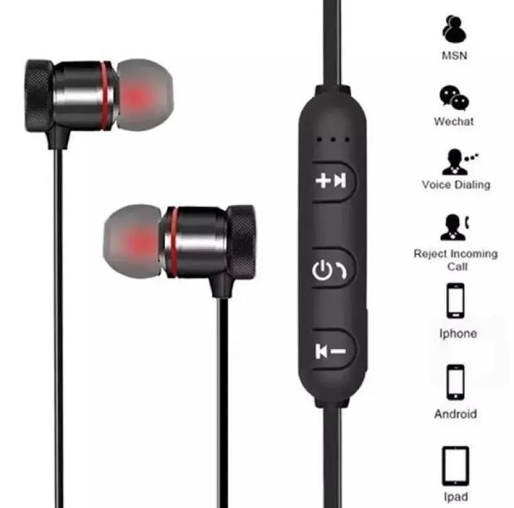 Wireless Neckband Bluetooth 5.3 Handsfree with Red Light by Max Store