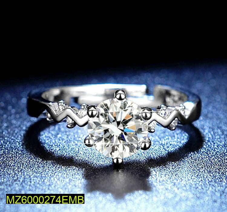Women's Silver Plated Diamond Ring Adjustable Casual Party Wear - Max Store # 
